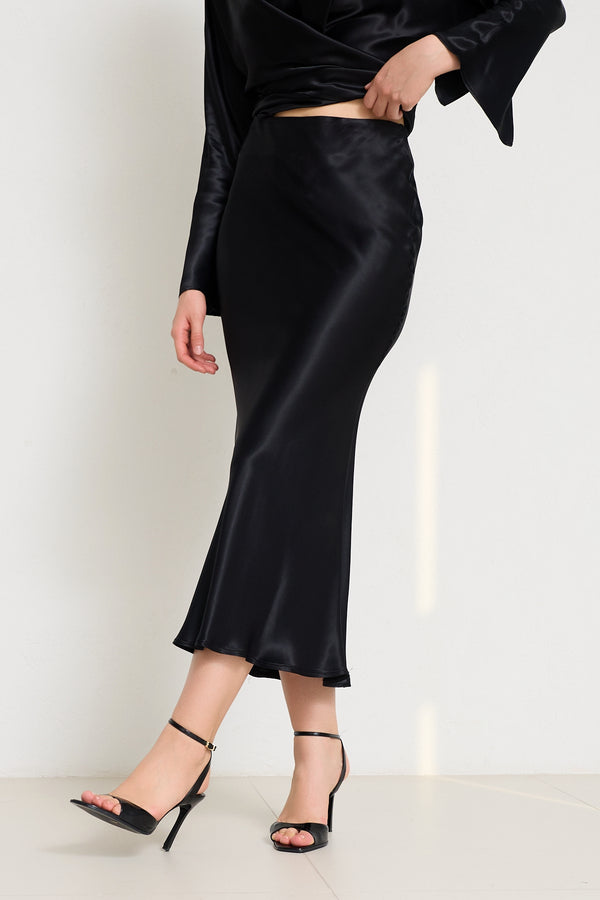 Setre Full-Cut Midi Length Skirt Black