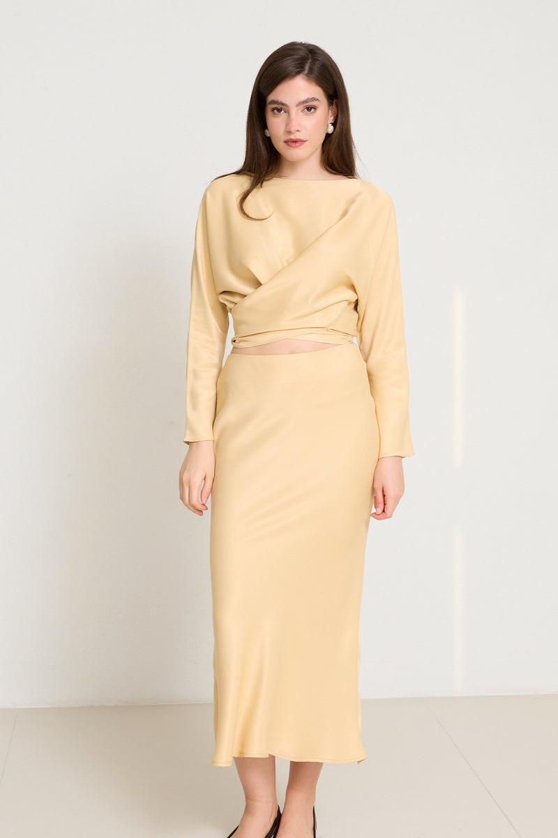 Setre Full-Cut Midi Length Skirt Amber