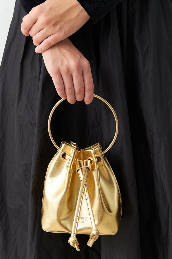 Setre Bucket Bag With Ring Handle Gold