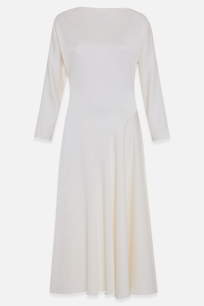 Setre Long Sleeve Solid Dress Cream