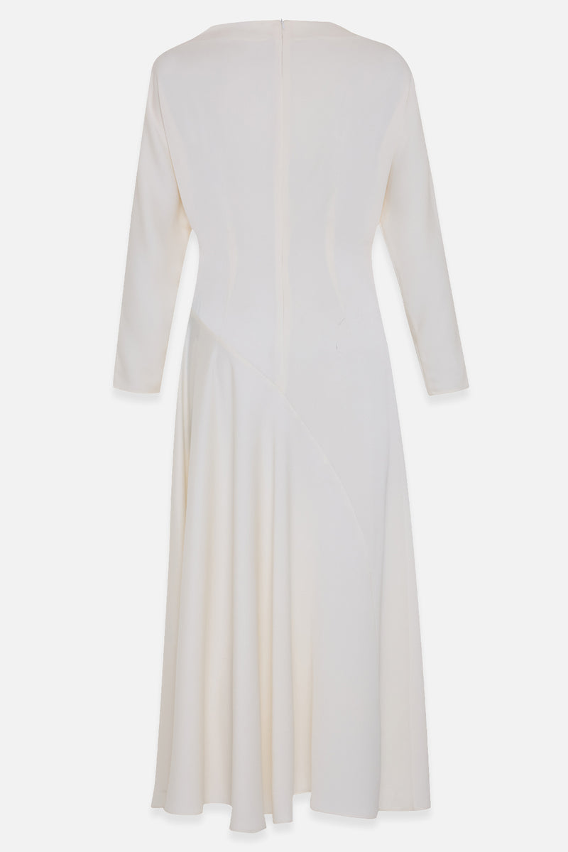 Setre Long Sleeve Solid Dress Cream