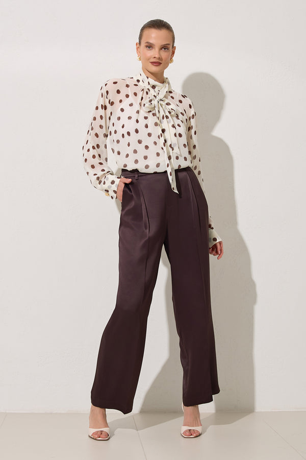 Setre Pleat Detailed Trousers Chocolate Brown