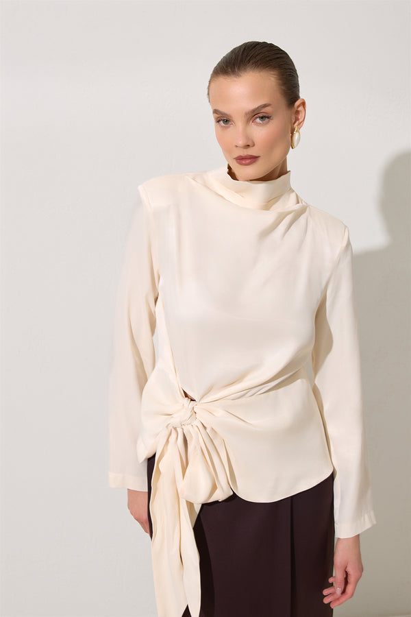 Setre Waist Tie Detailed Blouse Cream