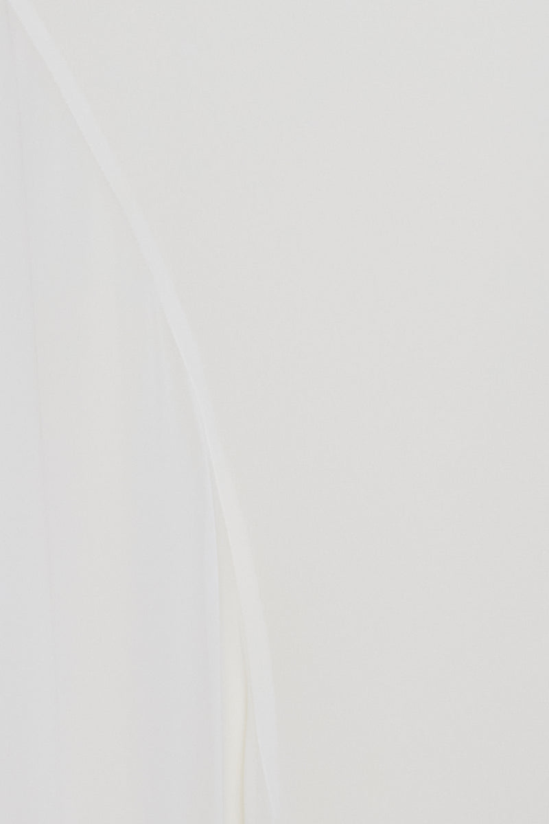 Setre Transparent Sleeve Solid Dress Cream