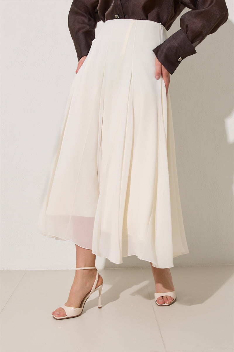 Setre Relaxed Cut Midi Length Skirt Ecru