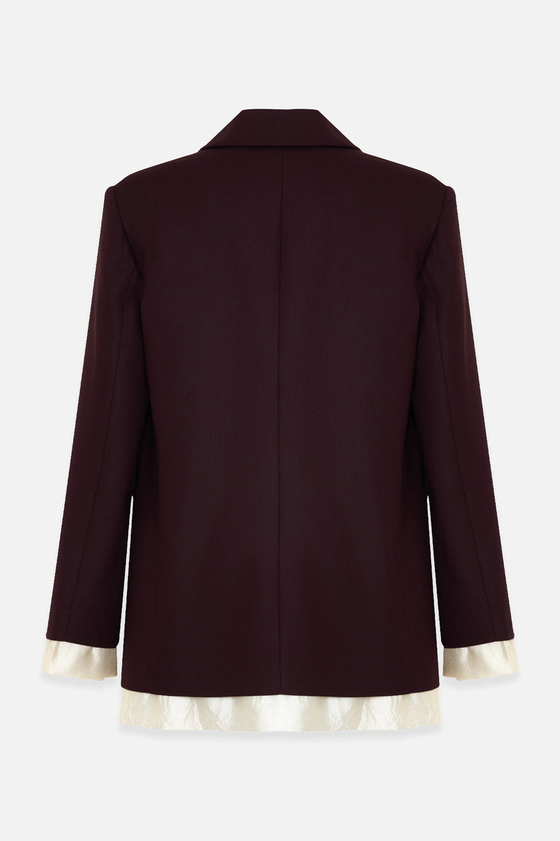 Setre Jacket With Pocket And Single Button Detail Burgundy