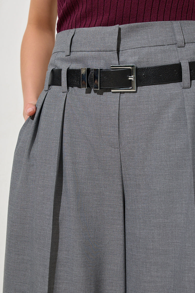 Setre Pleated Detailed And Belted Relaxed Cut Trousers Grey