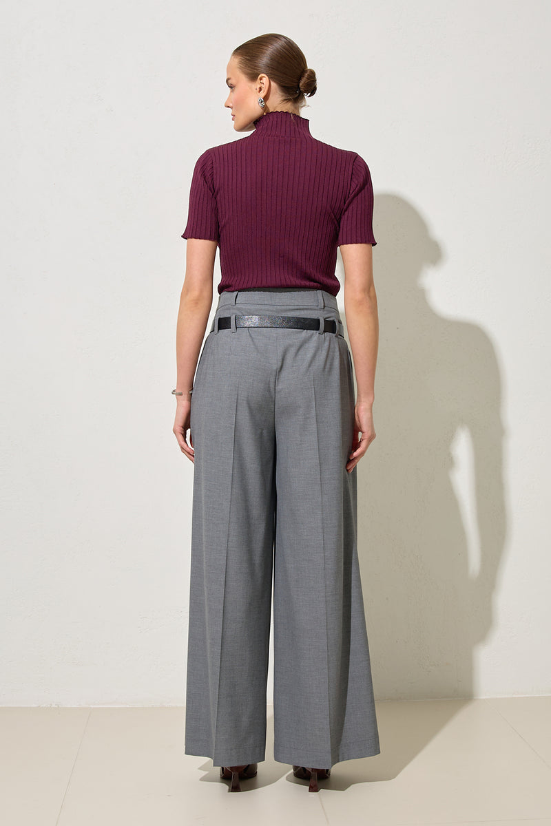 Setre Pleated Detailed And Belted Relaxed Cut Trousers Grey