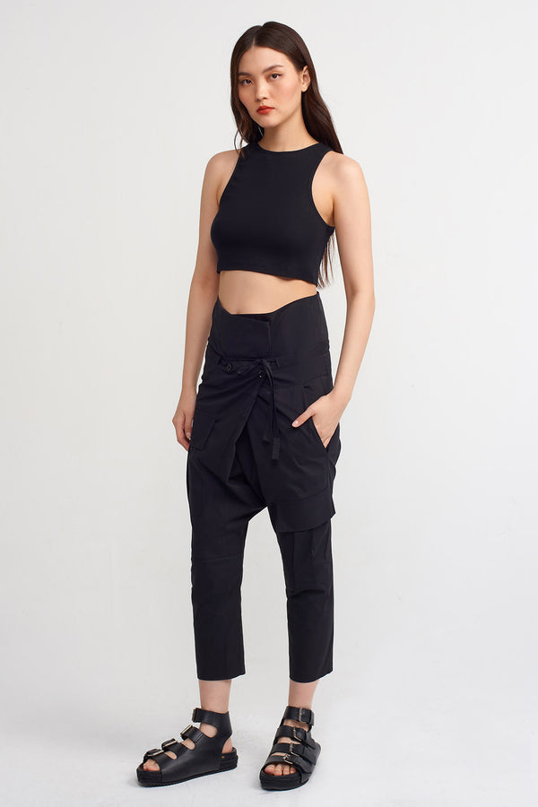 NU Solid Slim Fit Trousers Black