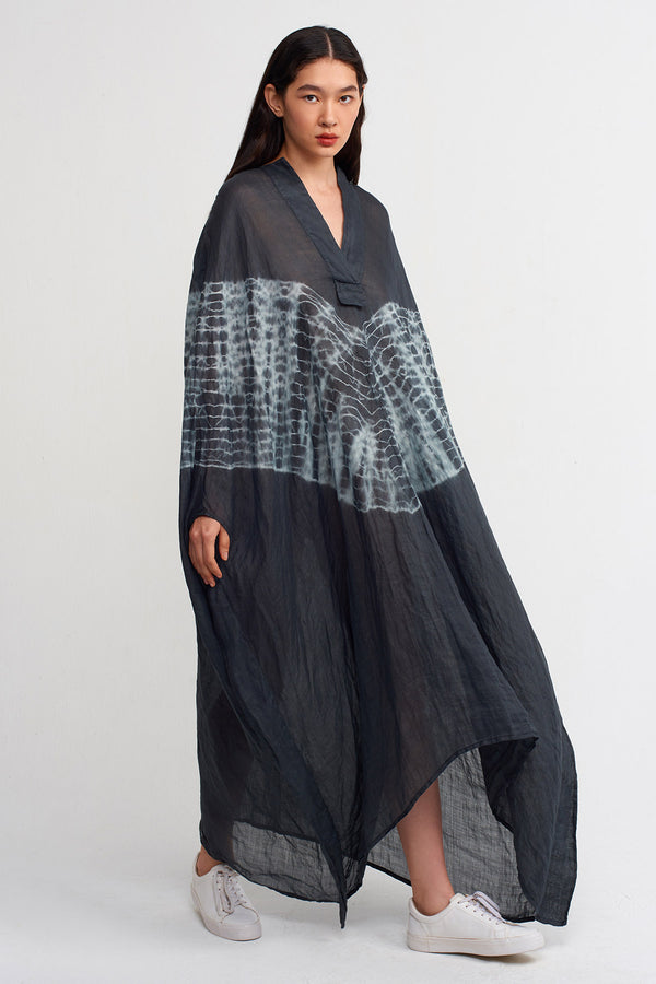 NU Tie Dye Print Maxi Dress Black/Offwhite