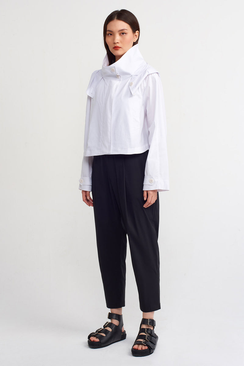 NU Solid Hooded Poplin Jacket Off White