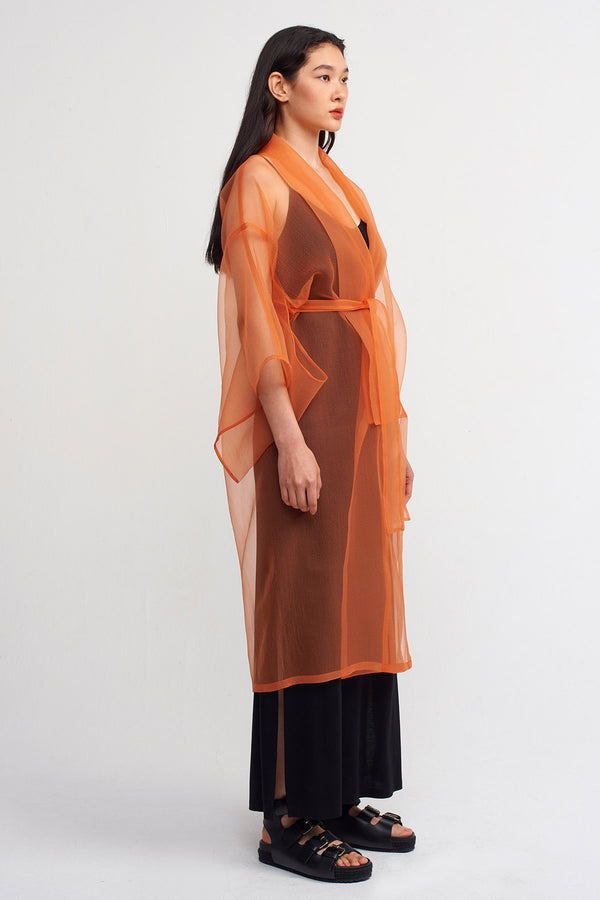 NU Organza Kimono Outerwear Amber