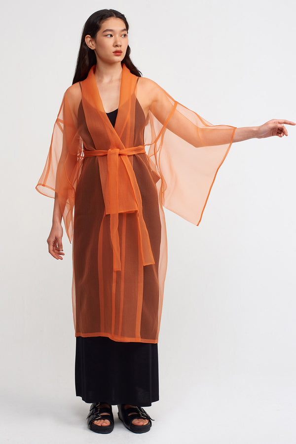 NU Organza Kimono Outerwear Amber