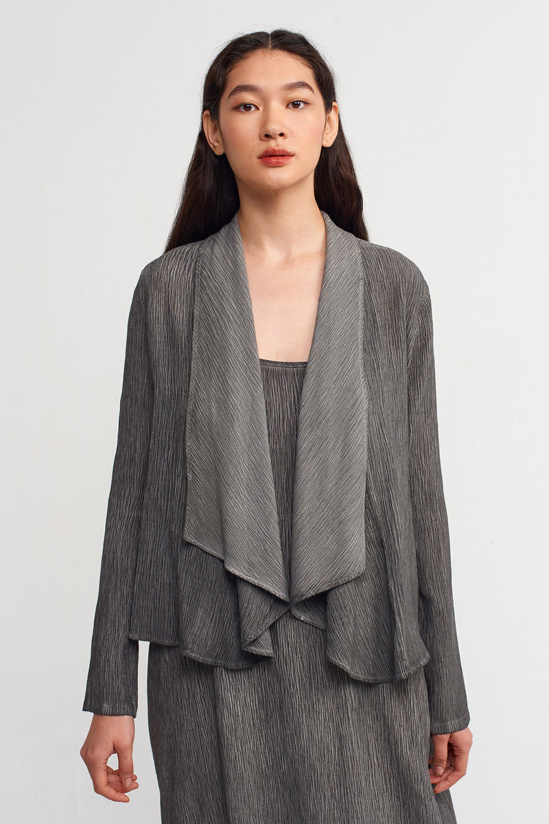 NU Shawl Collar Short Jacket Black