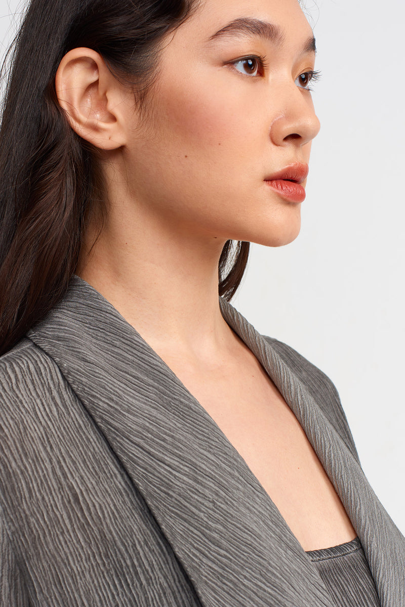 NU Shawl Collar Short Jacket Black