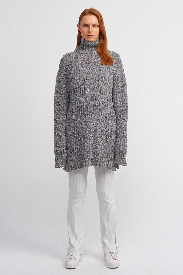 NU Turtleneck Knit Sweater Ice
