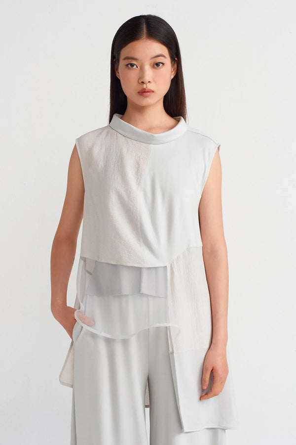 NU Fabric Block Blouse Ice