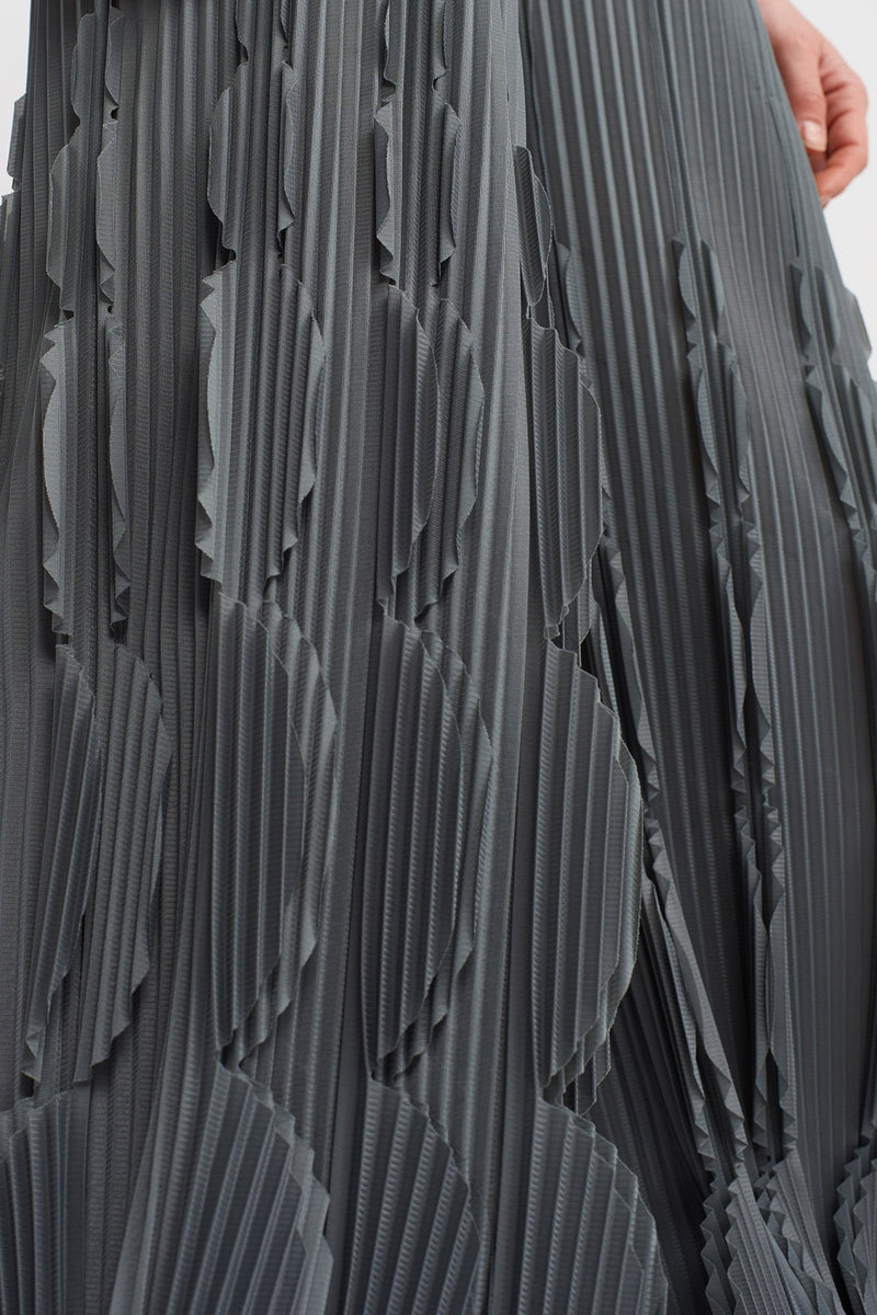 NU Ruffled Pleated Trousers Silver