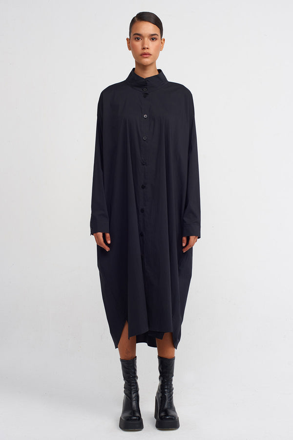 NU Poplin Shirt Dress Black
