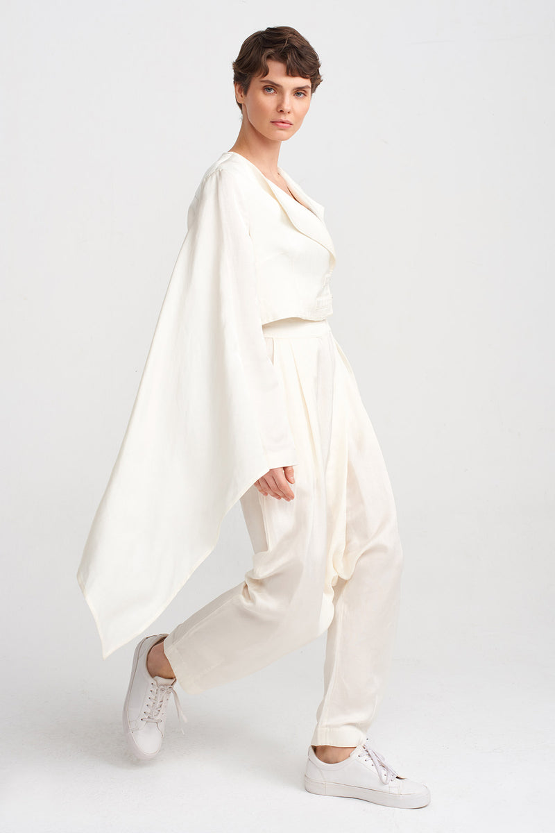 NU Cape Sleeve Crop Jacket Ecru