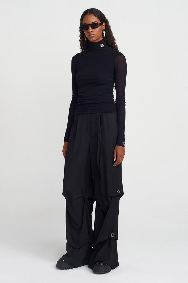 NU Eyelet Detail Mesh Body Black