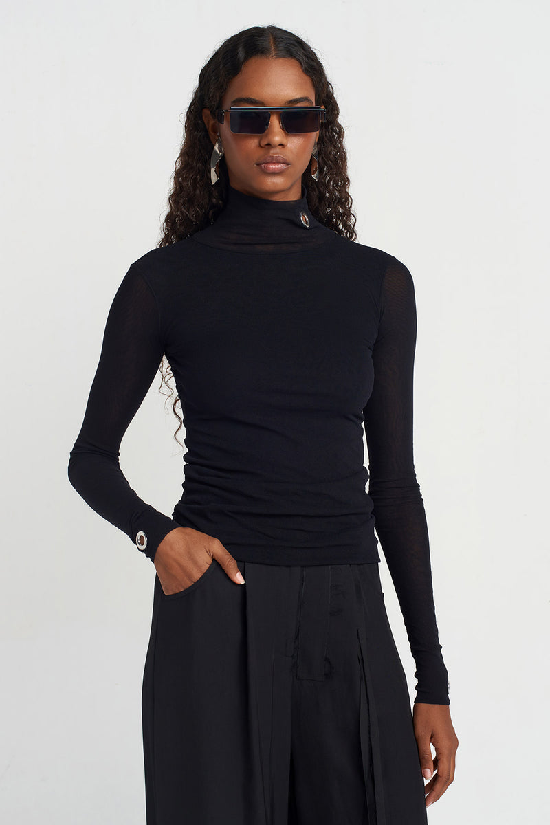 NU Eyelet Detail Mesh Body Black
