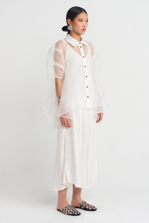 NU Organza Elegant Shirt Off White
