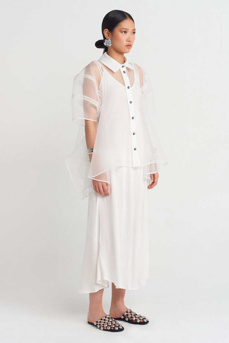 NU Organza Elegant Shirt Off White