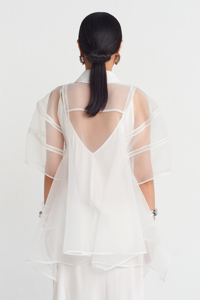 NU Organza Elegant Shirt Off White