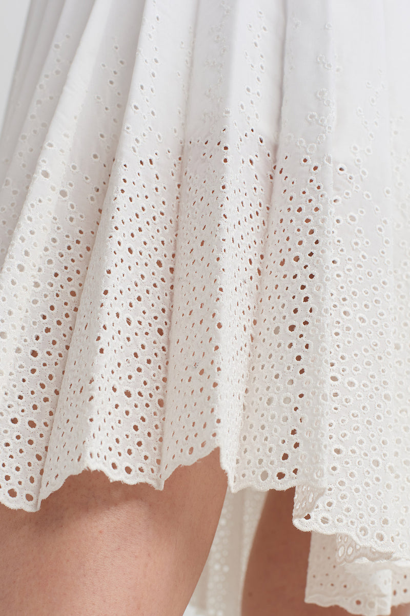 NU Pleated Lace Skirt Off White