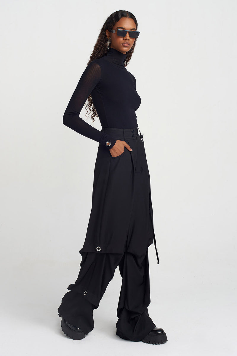 NU Eyelet Detail Trousers Black