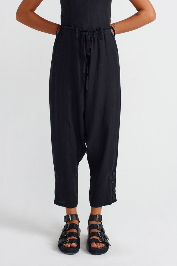 NU Linen Harem Pants Black