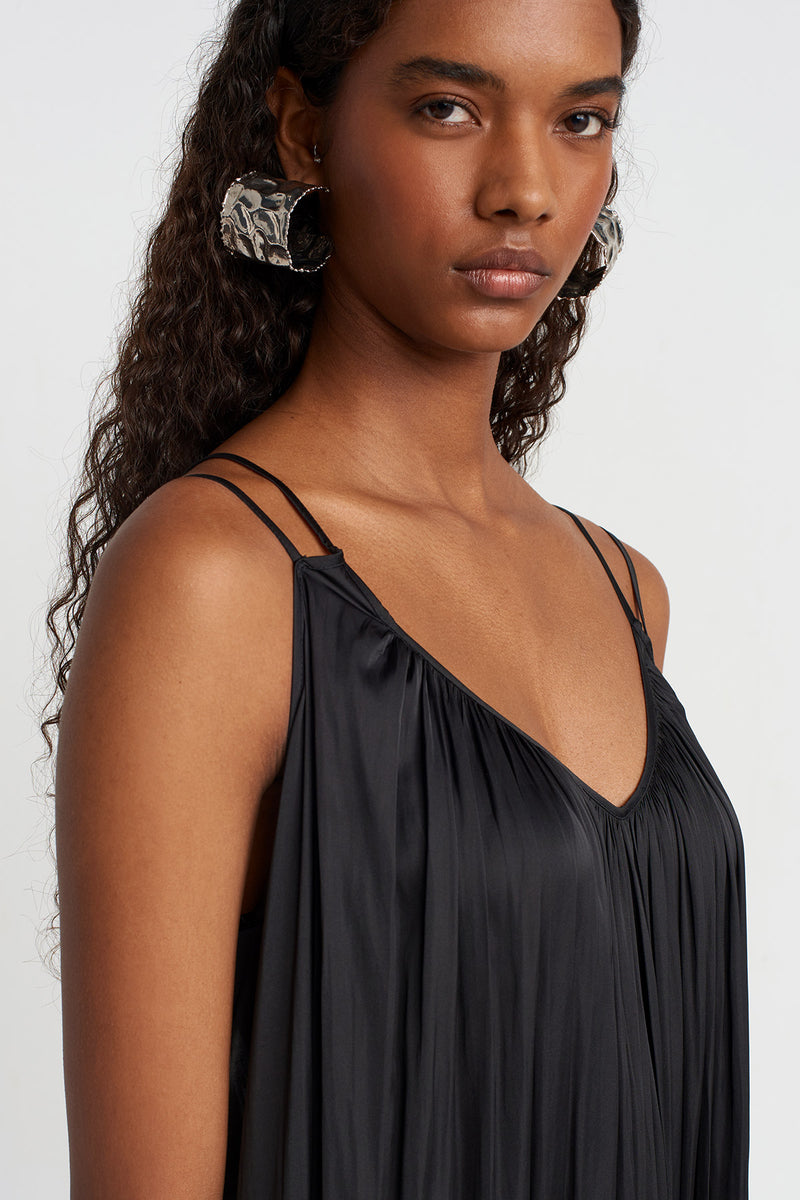 NU Thin Strap Satin Jumpsuit Black