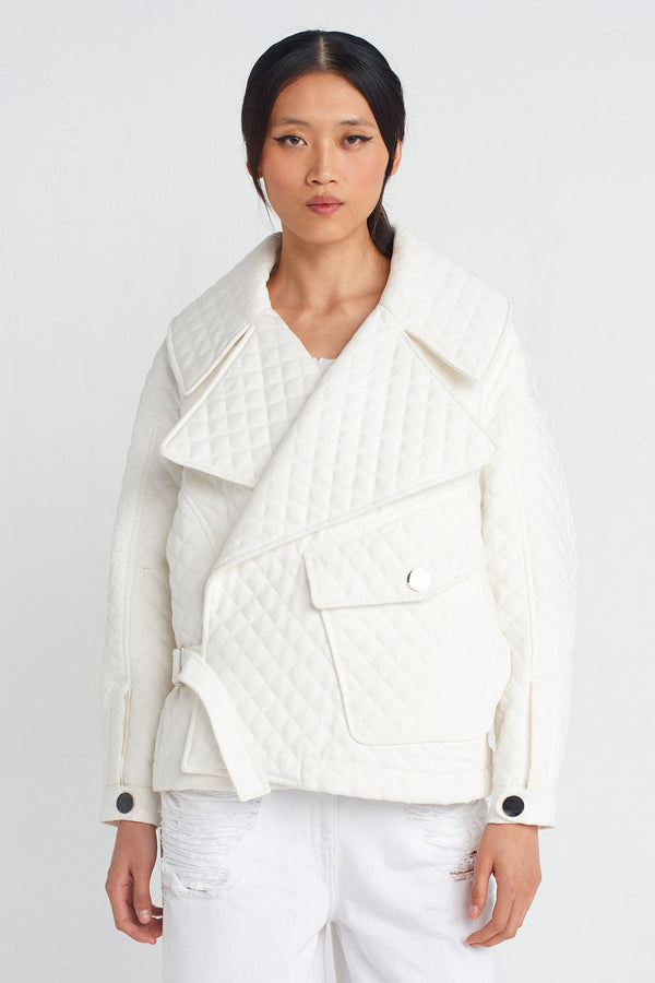 NU Quilted Oversize Jacket Off White