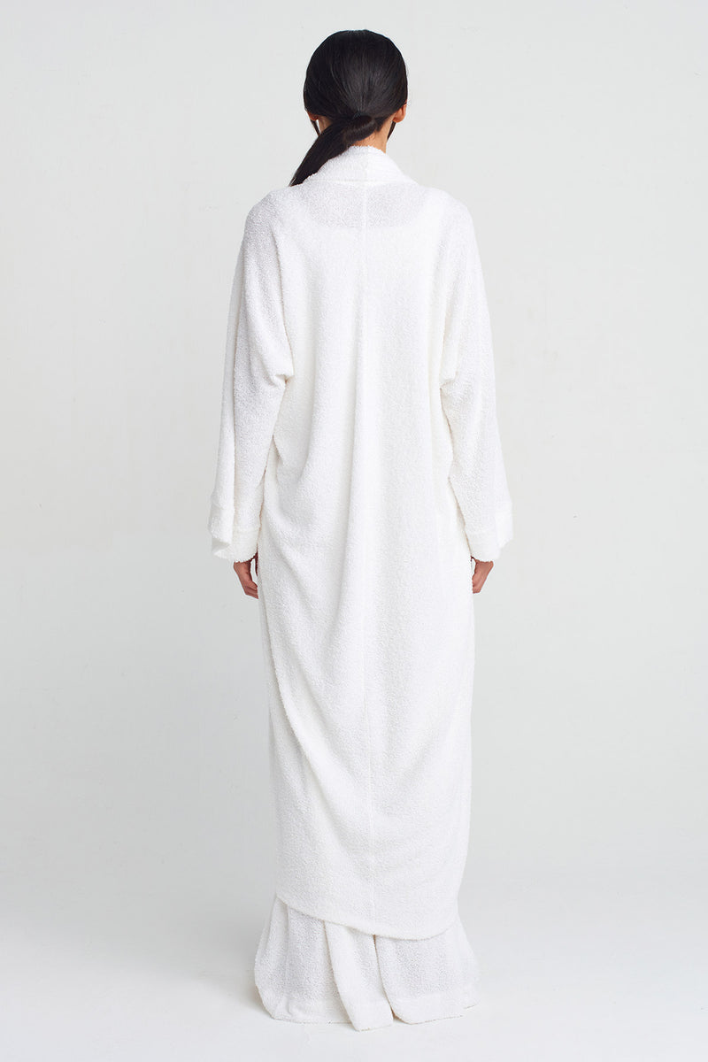 NU Towel Fabric Long Kimono Off White