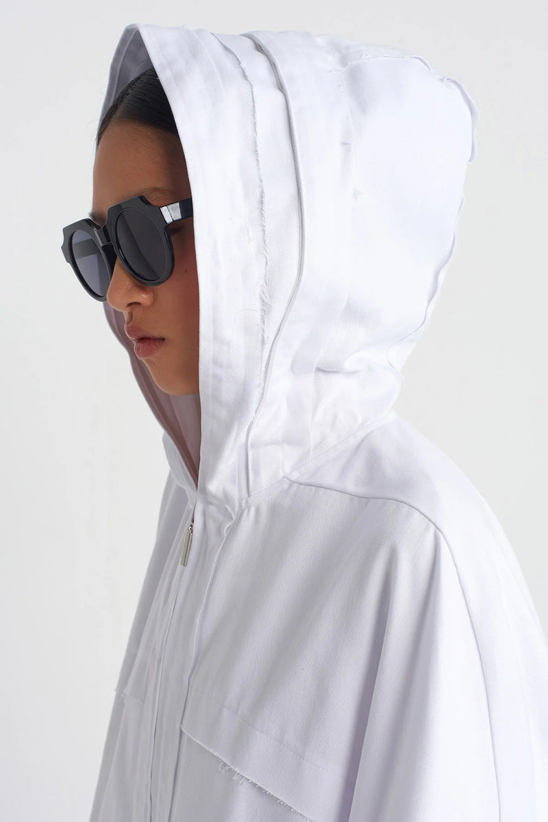 NU Distressed Stitch Denim Jacket Off White