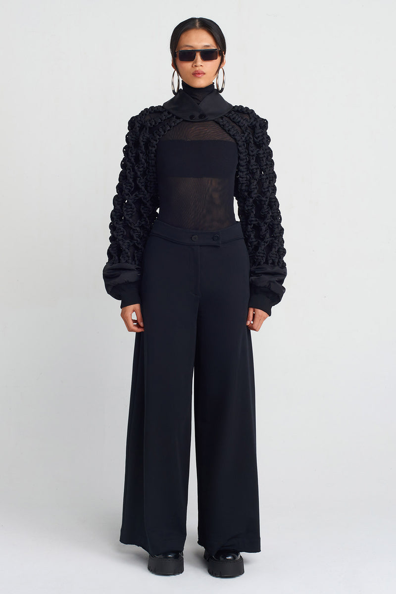 NU Macrame Bomber Jacket Black