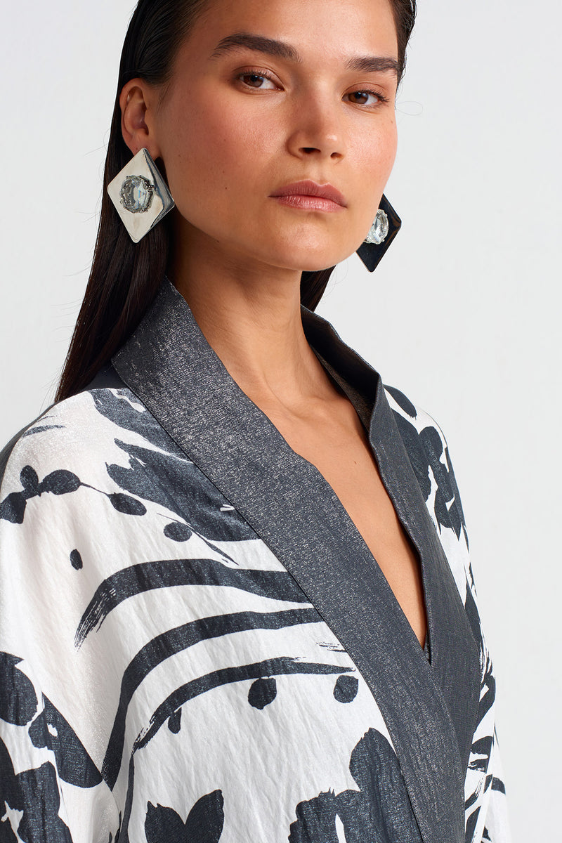 NU Printed Short Kimono Multi Color