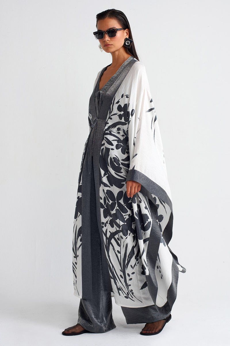 NU Printed Long Kimono Multi Color