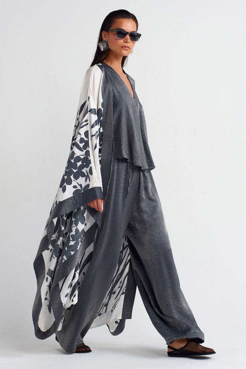 NU Printed Long Kimono Multi Color