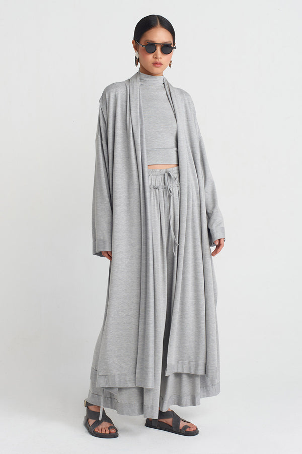 NU Belted Kimono Grey Melange