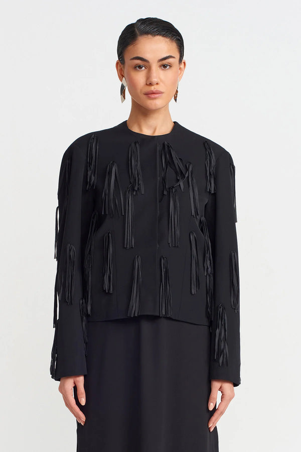 NU Tassel Short Jacket Black