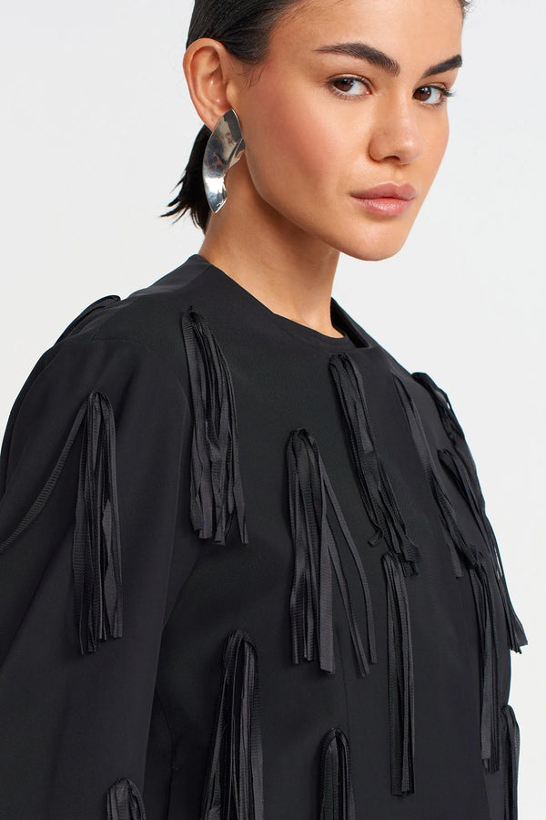 NU Tassel Short Jacket Black