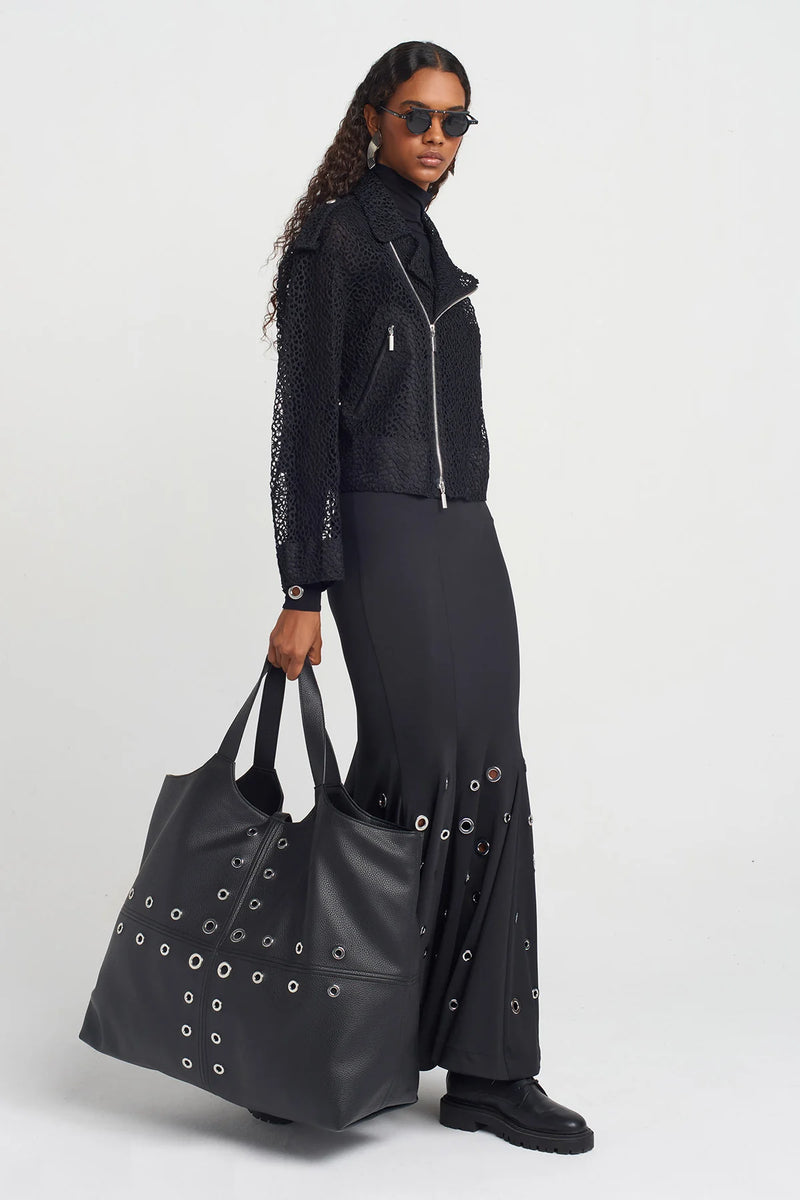 NU Eyelet Shoulder Bag Black