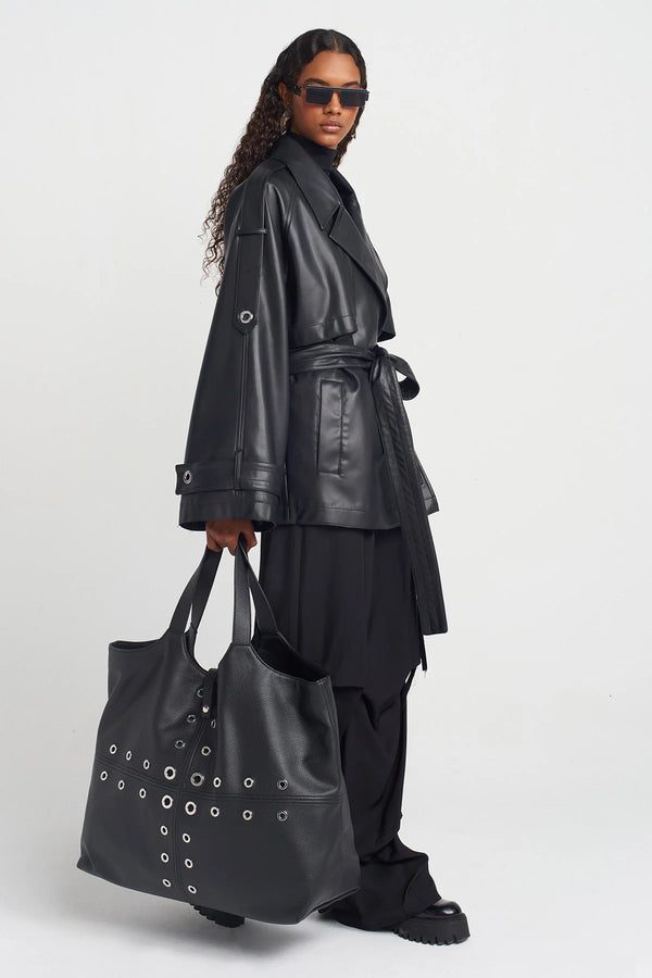 NU Eyelet Shoulder Bag Black