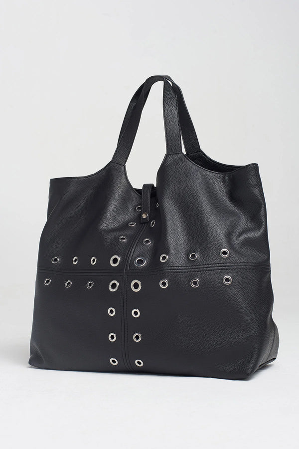 NU Eyelet Shoulder Bag Black