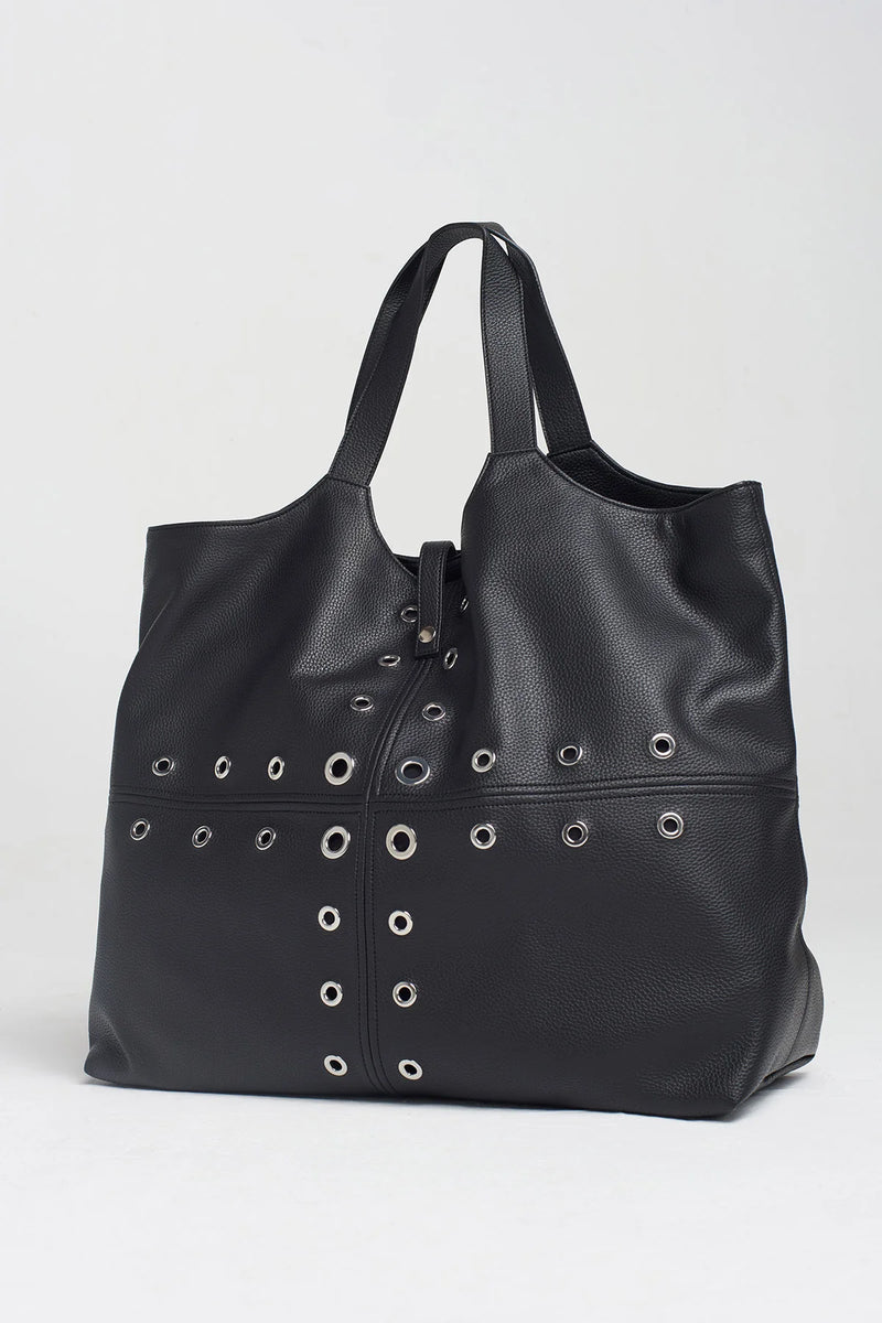 NU Eyelet Shoulder Bag Black