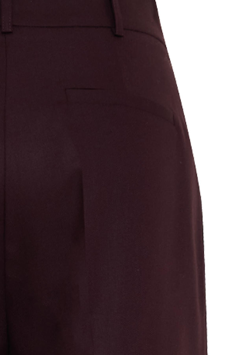 Setre Pocket Detailed Relaxed Cut Wide Leg Trousers Burgundy