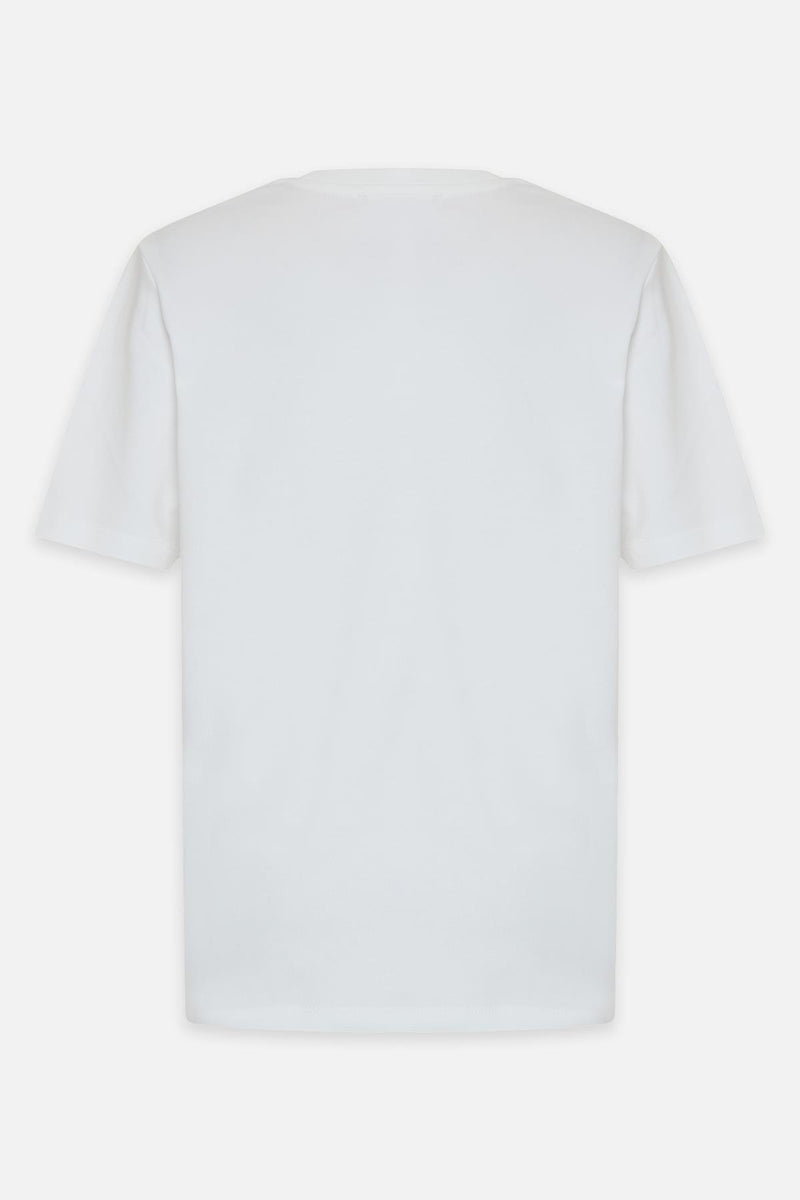 Setre Cotton Crew Neck Short Sleeve T-Shirt Ecru