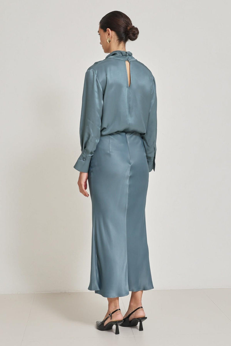 Setre Full-Cut Midi Length Skirt Light Green